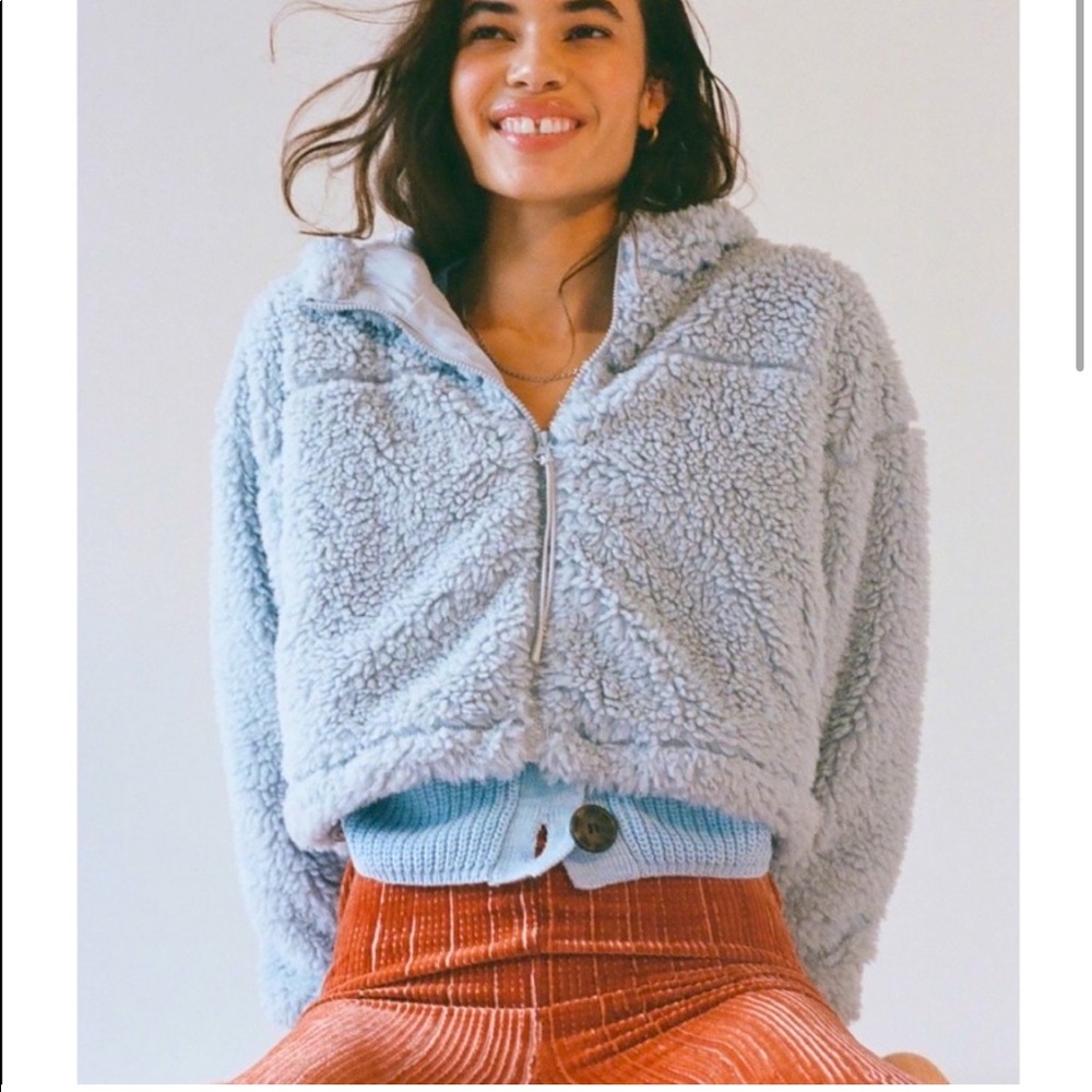 Urban Outfitters Blue Teddy Jacket Hoodie